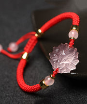 Stylish Red Hand Knitting Crystal Gem Stone Charm Bracelet