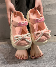 Stylish Rose Platform Hollow Out Slide Sandals