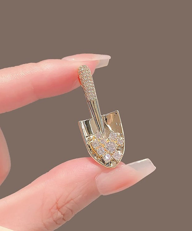 Stylish Silk Alloy Zircon Trowel Broochs