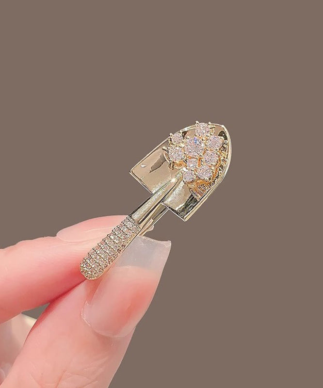 Stylish Silk Alloy Zircon Trowel Broochs