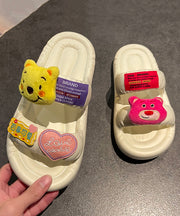 Stylish Soft Comfy Platform Peep Toe Rose Slide Sandals