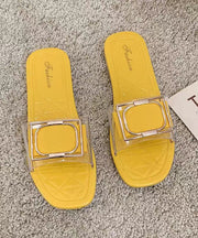 Stylish Versatile Black Clear Peep Toe Slide Sandals