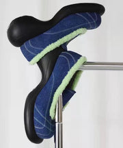 Stylish Versatile Blue Splicing Denim Fabric Chunky Heel