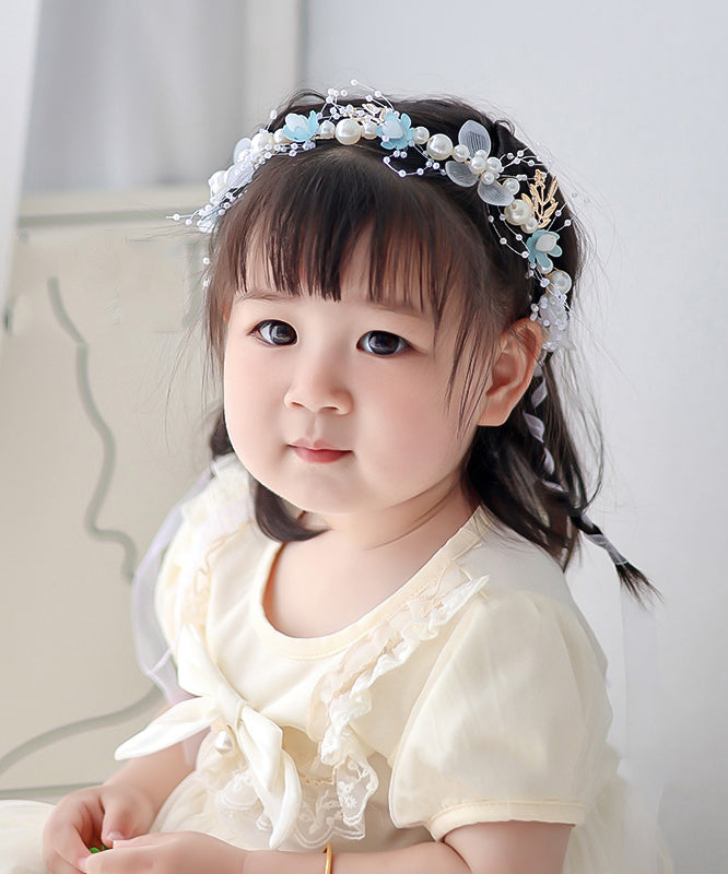 Stylish White Alloy Tulle Pearl Floral Girls Hairpin