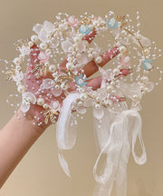 Stylish White Alloy Tulle Pearl Floral Girls Hairpin