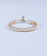 Stylish White Ancient Gold Pear Bangle