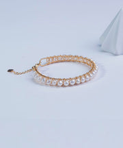 Stylish White Ancient Gold Pear Bangle