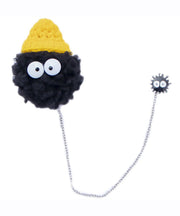 Stylish Yellow Black Chain Sprite Ball Brooches