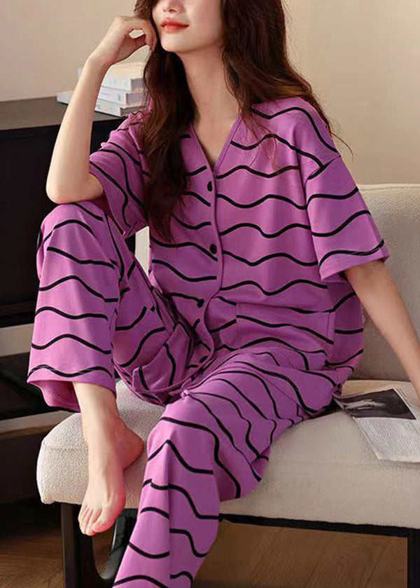 Summer Cotton Thin Loose Casual Home Clothing Set