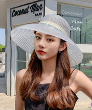 Summer French Stylish Black Beach Big Brim Sun Hat