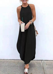 Summer Grey Strap Sleeveless Irregular Party Maxi Women Dress