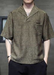 Summer New Chinese Jacquard Ice Silk Short Sleeved T Shirt