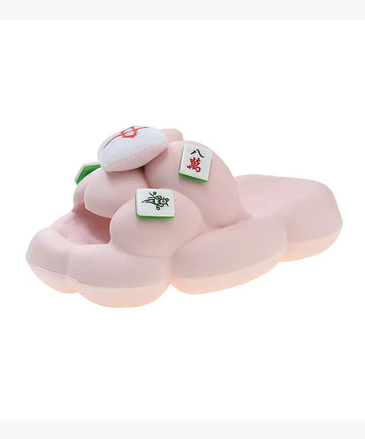 Summer Soft Comfy Pink Slippers Shoes Peep Toe Platform