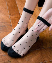 Summer Thin Jacquard Transparent Mesh Mid Length Socks