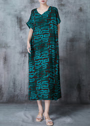 Tea Green Striped Chiffon Maxi Dress Oversized Summer