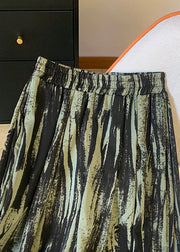 Tea Green Tie Dye Chiffon Wide Leg Pants Spring