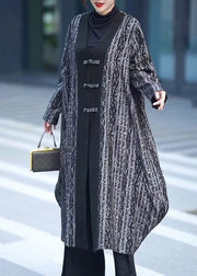 Unique Black Button Patchwork Trench Coats Spring