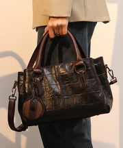 Unique Black Zippered Patchwork Faux Leather Messenger Bag