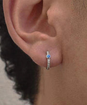 Unique Blue Sterling Silver Zircon Stud Earrings