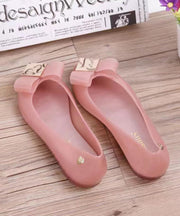 Unique Comfortable Splicing Clear Flat Feet Shoes Pink