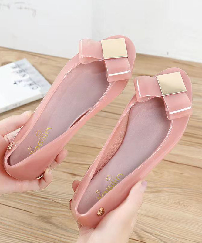 Unique Comfortable Splicing Clear Flat Feet Shoes Pink