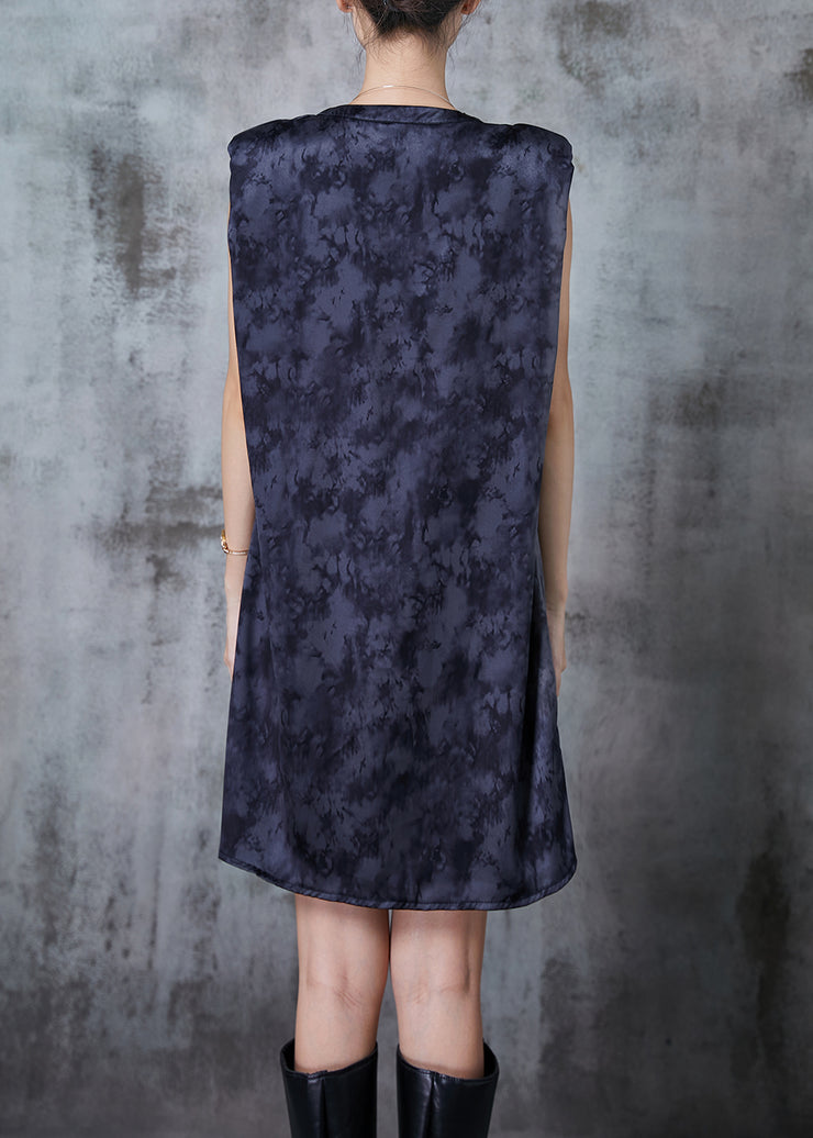 Unique Dull Grey Oversized Tie Dye Cotton Work Dresses Summer