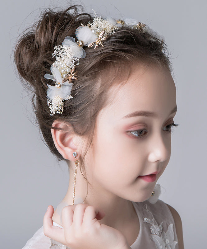 Unique Gold Alloy Tulle Pearl Dragonfly Kids Hairpin