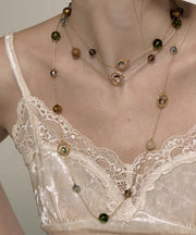 Unique Gold Metal Alloy Pearl Gypsophila Gratuated Bead Necklace