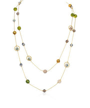 Unique Gold Metal Alloy Pearl Gypsophila Gratuated Bead Necklace