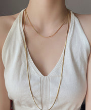 Unique Gold Stainless Steel Double Layer Sweater Necklace