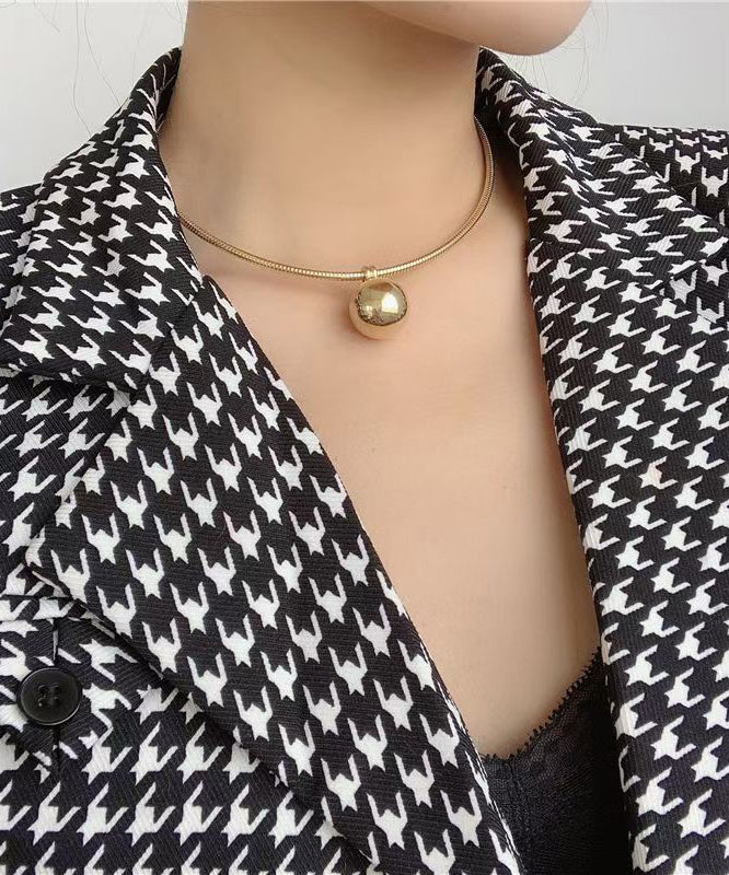 Unique Gold Sterling Silver Alloy Ball Choker