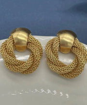 Unique Gold Sterling Silver Overgild Hoop Earrings Three Piece Set