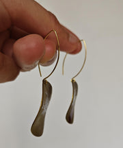 Unique Gold Sterling Silver Overgild Spray Paint Drop Earrings