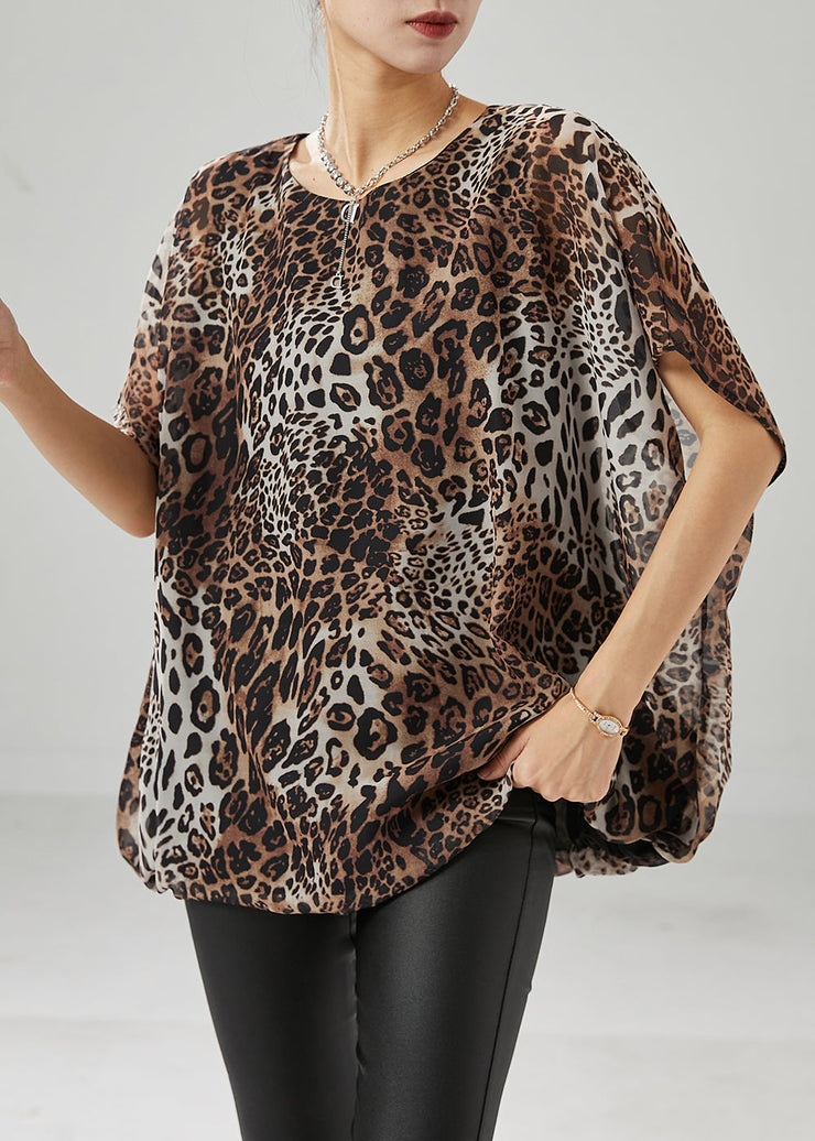 Unique Oversized Leopard Print Chiffon Tank Summer