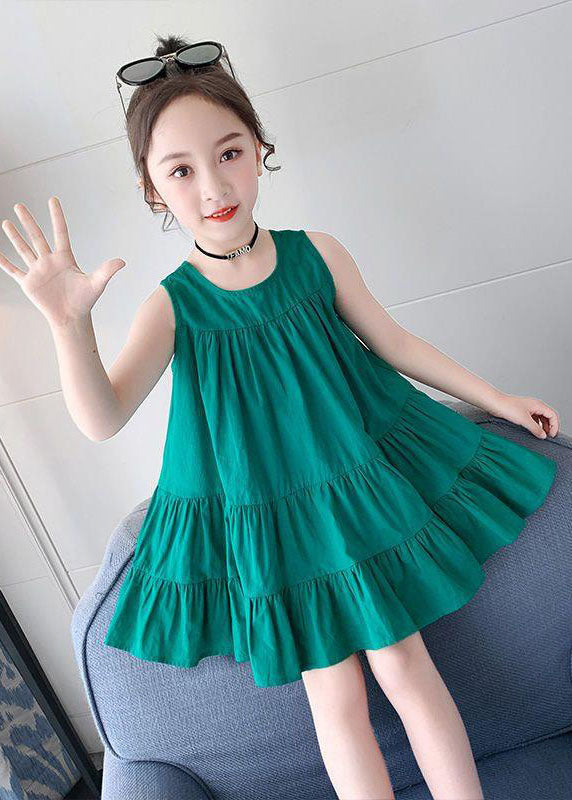 Unique Rose Ruffled Patchwork Cotton Kids Girls Dress Summer