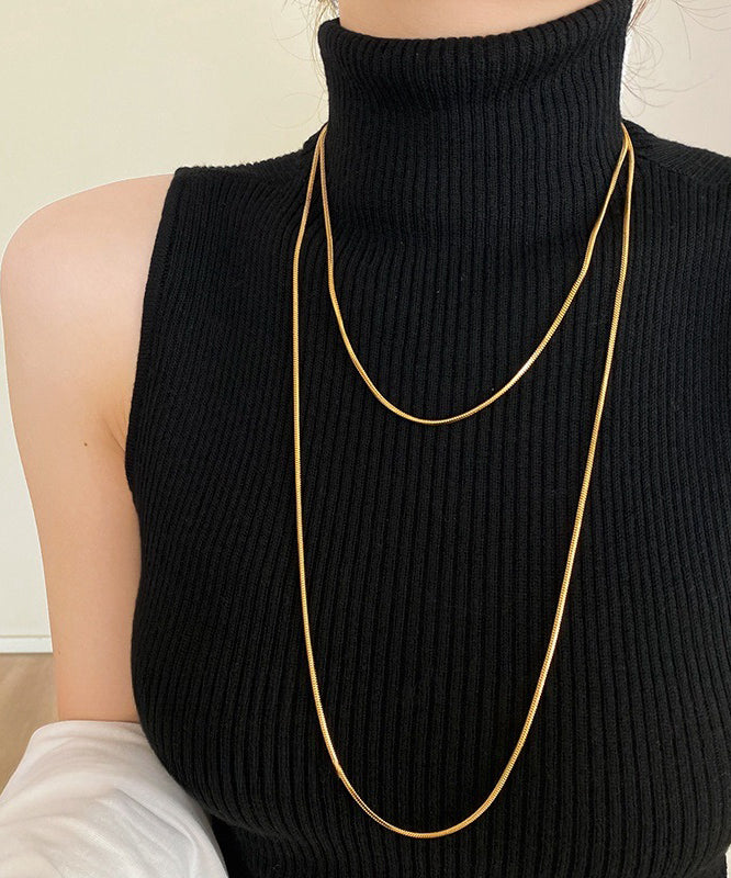 Unique Silk Stainless Steel Double Layer Necklace