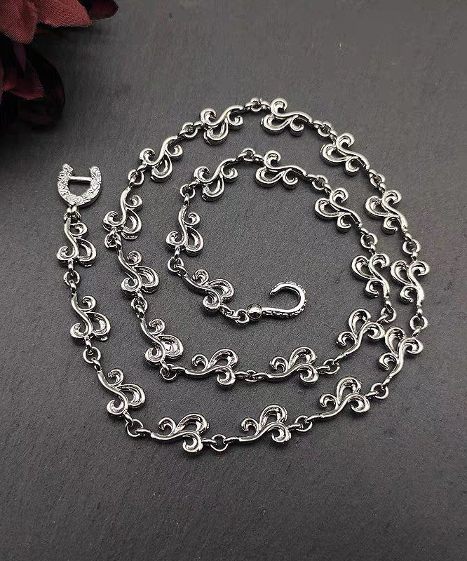 Unique Silk Sterling Silver Hollow Out Auspicious Clouds Necklace