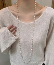 Unique Silk Sterling Silver Pearl Crystal Gratuated Bead Necklace