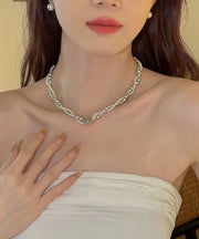 Unique Stainless Steel Double Layer Pearl Gratuated Bead Necklace