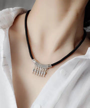 Unique Sterling Silver Fish Knitting Tassel Choker