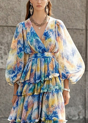 Unique Tie Dye Layered Chiffon Beach Dress Summer