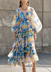 Unique Tie Dye Layered Chiffon Beach Dress Summer