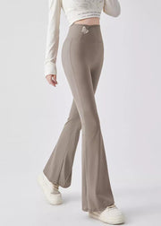 Unique White High Waist Slim Fit Flared Trousers Spring