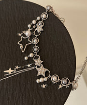 Unique White Metal Pearl Star Tassel Waist Chain