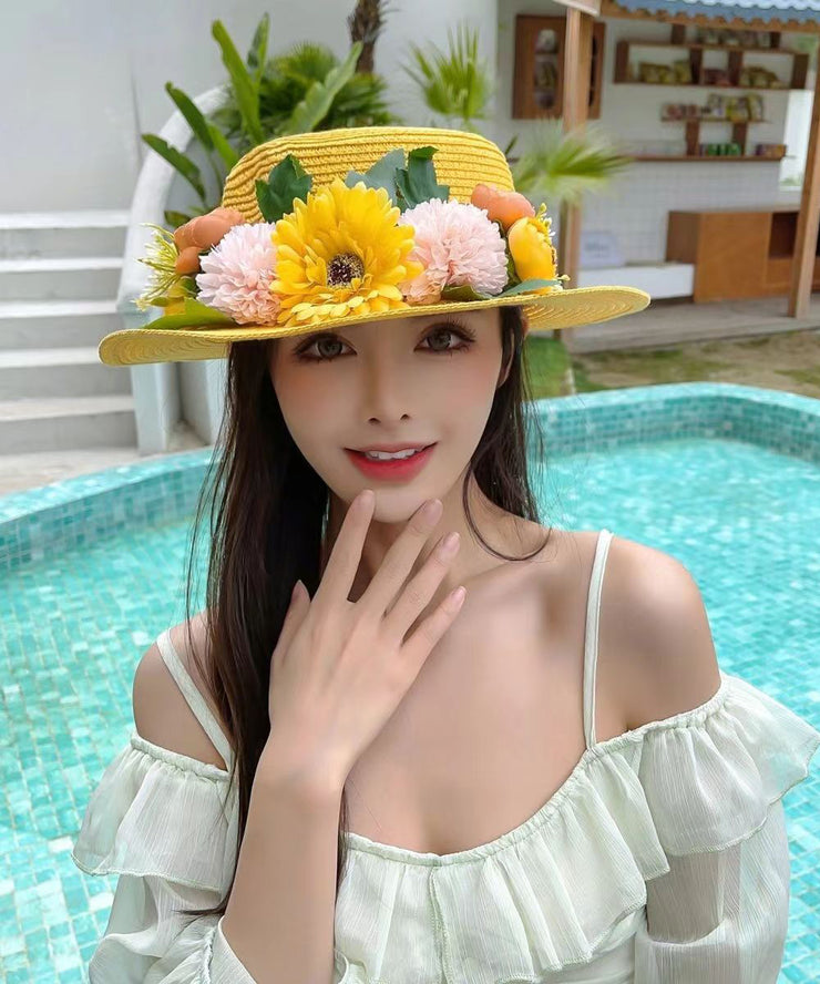 Vacation Style Fashionable Flower Shading Cloche Hat
