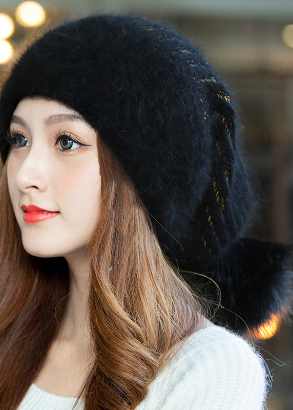 Versatile Autumn And Winter Fashionable Beige The Rabbit Wool Knitted Hats