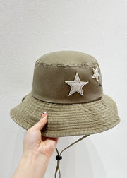 Vintage Black Star Patchwork Drawstring Cowboy Hat