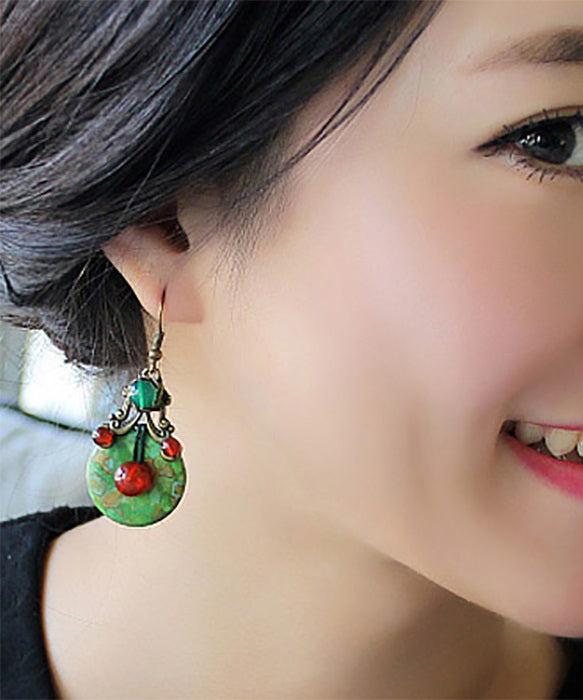 Vintage Chinese Style Turquoise Decorative Drop Earrings