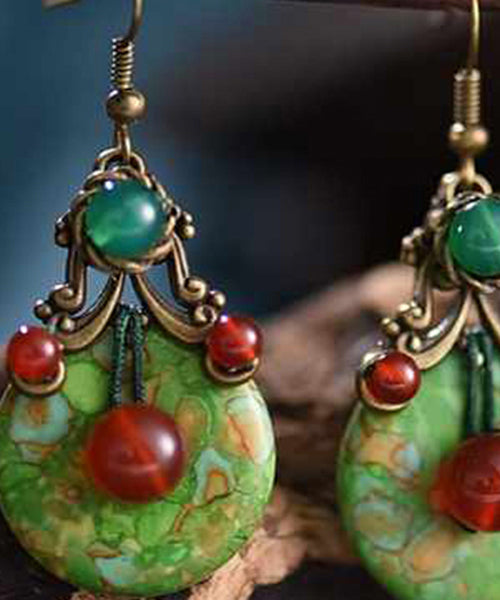 Vintage Chinese Style Turquoise Decorative Drop Earrings