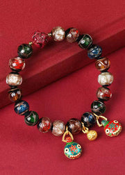 Vintage Glazed Multicolored Treasure Swallowing Beast Bracelet